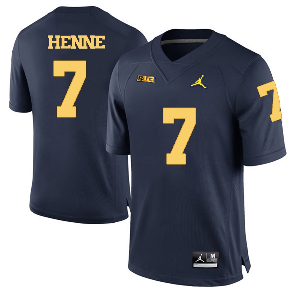 Michigan Wolverines Men's NCAA Chad Henne #7 Navy Blue College Football Jersey MJZ4649HQ